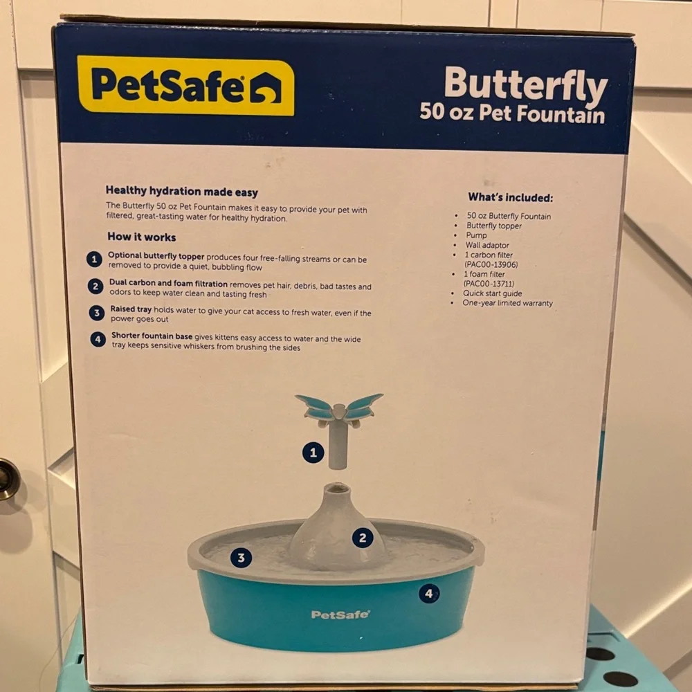 PetSafe Butterfly Pet Fountain - Turquoise